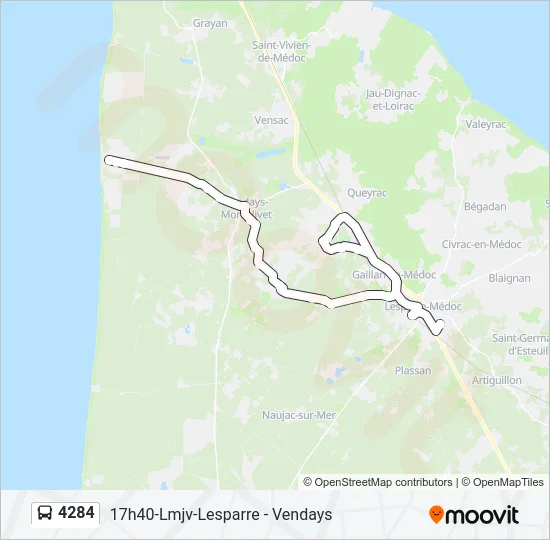 4284 Bus Line Map