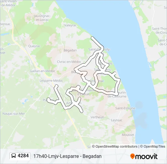 4284 Bus Line Map