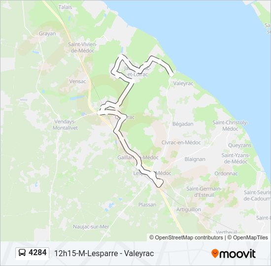 Plan de la ligne 4284 de bus