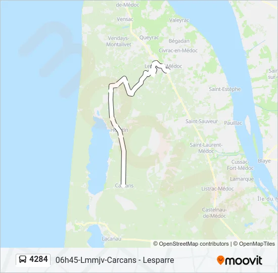 4284 Bus Line Map