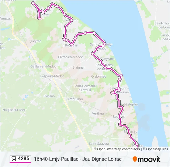 4285 Bus Line Map