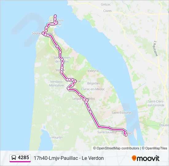 4285 Bus Line Map