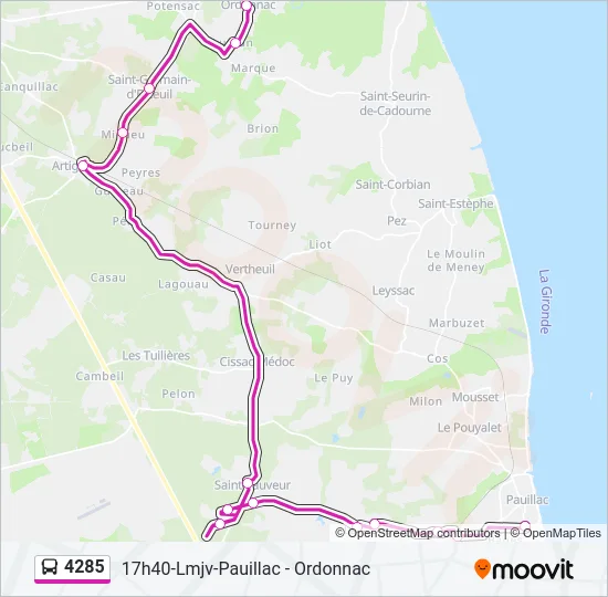 4285 Bus Line Map