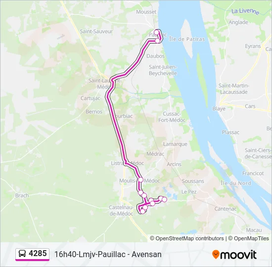 4285 Bus Line Map