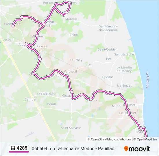 4285 Bus Line Map