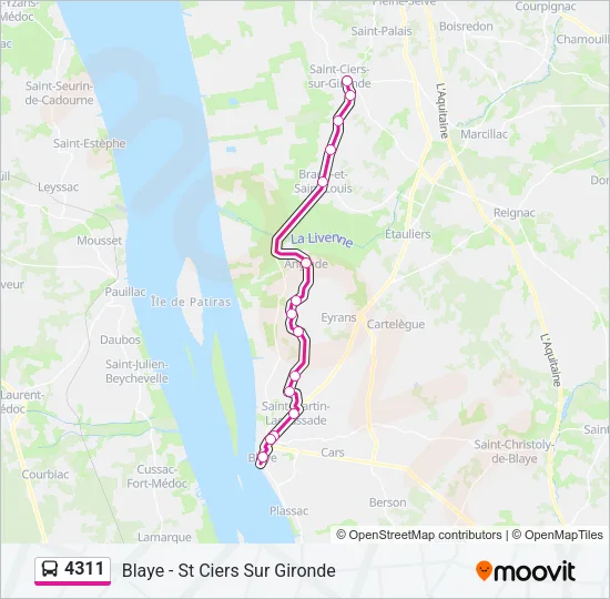4311 Bus Line Map