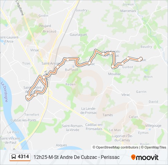 Plan de la ligne 4314 de bus