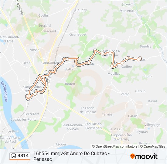 Plan de la ligne 4314 de bus