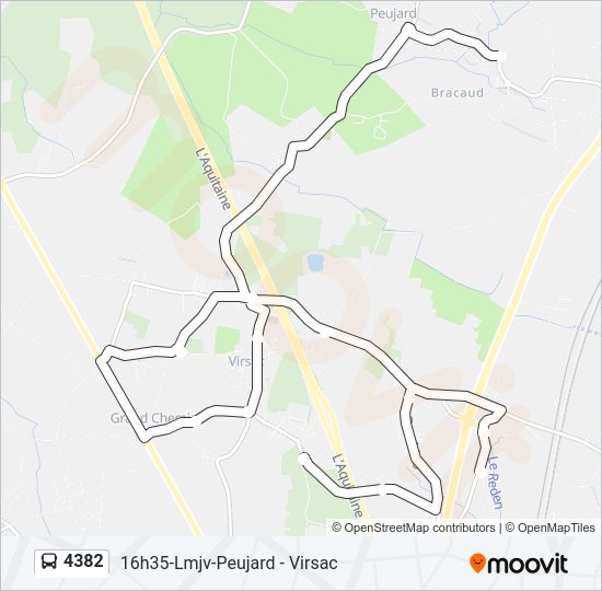 Plan de la ligne 4382 de bus