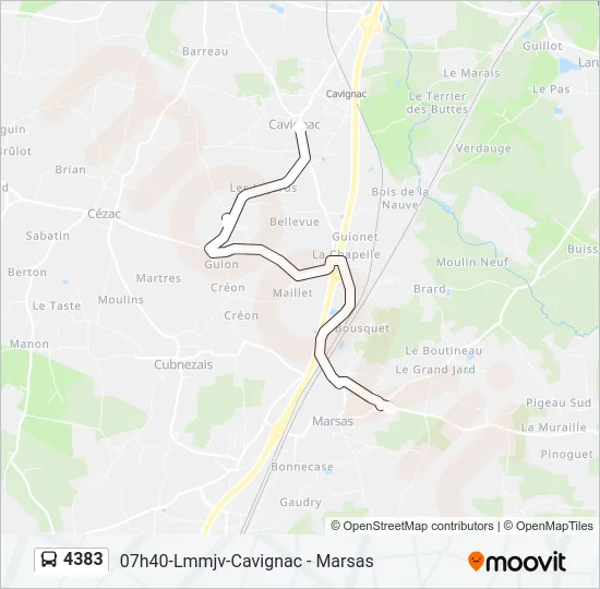 4383 Bus Line Map