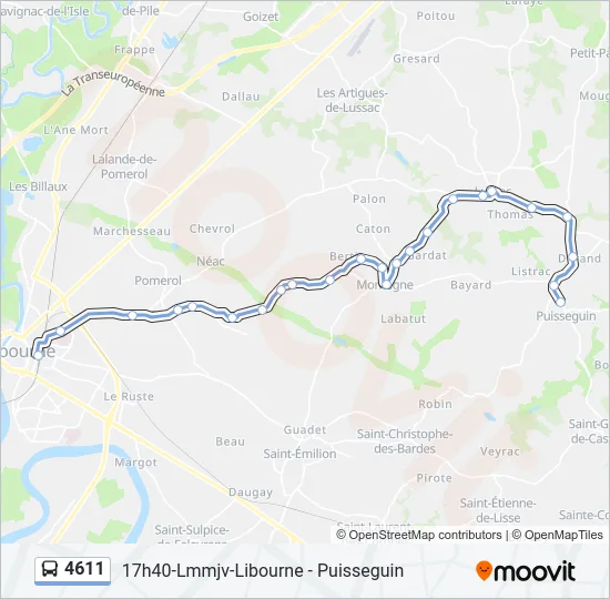 4611 Bus Line Map