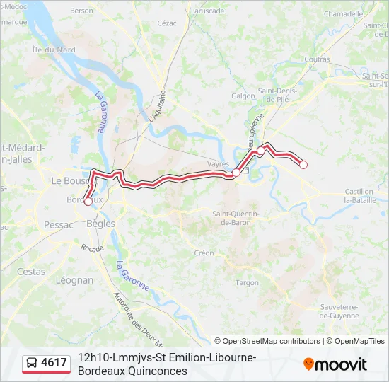 Plan de la ligne 4617 de bus