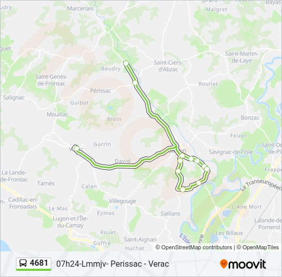 Mapa de 4681 de autobús