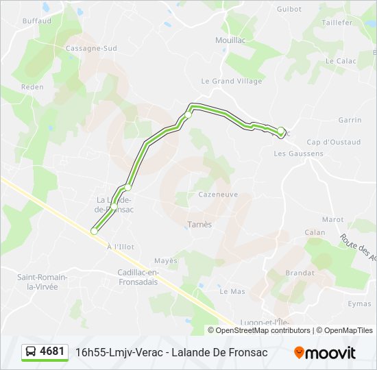 Mapa de 4681 de autobús