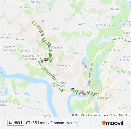 Mapa de 4681 de autobús