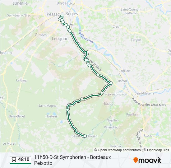 Plan de la ligne 4810 de bus