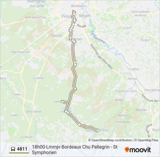 Plan de la ligne 4811 de bus