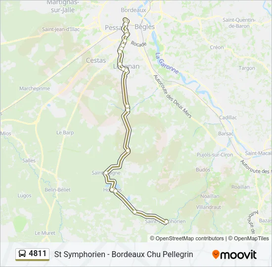 Plan de la ligne 4811 de bus