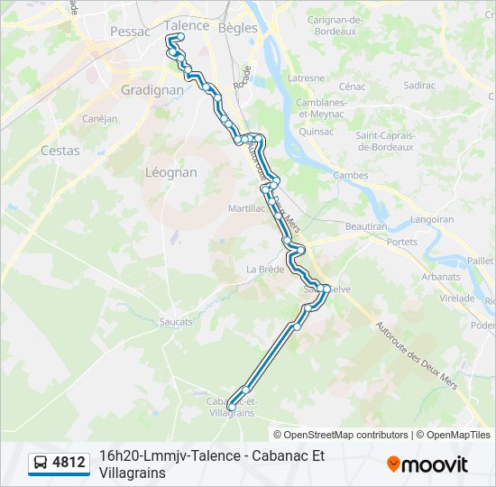 Plan de la ligne 4812 de bus