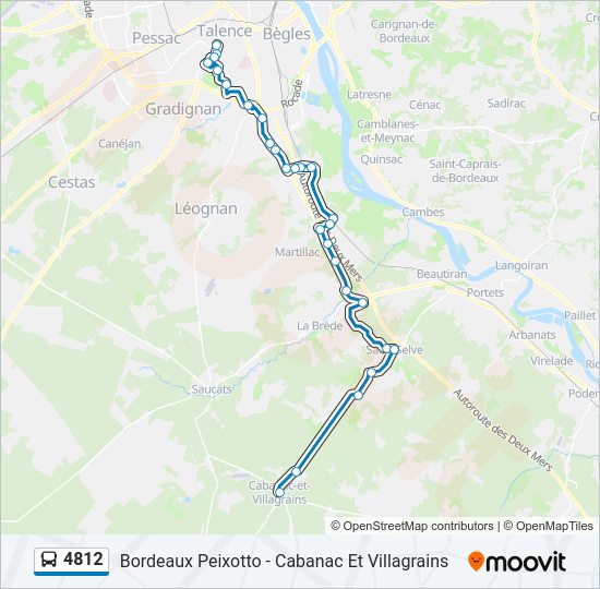 Plan de la ligne 4812 de bus