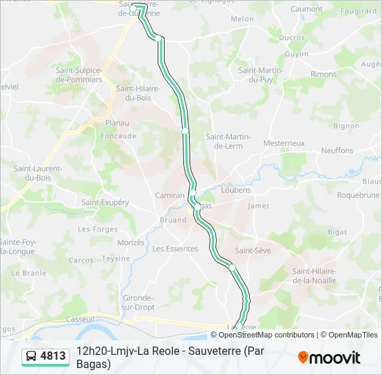 Plan de la ligne 4813 de bus