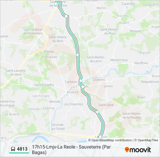 Plan de la ligne 4813 de bus