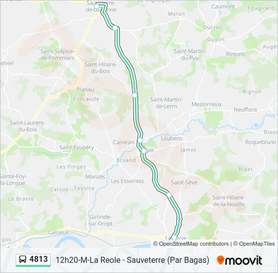 Plan de la ligne 4813 de bus