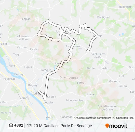 Plan de la ligne 4882 de bus