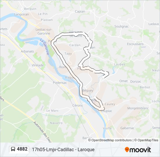 Plan de la ligne 4882 de bus