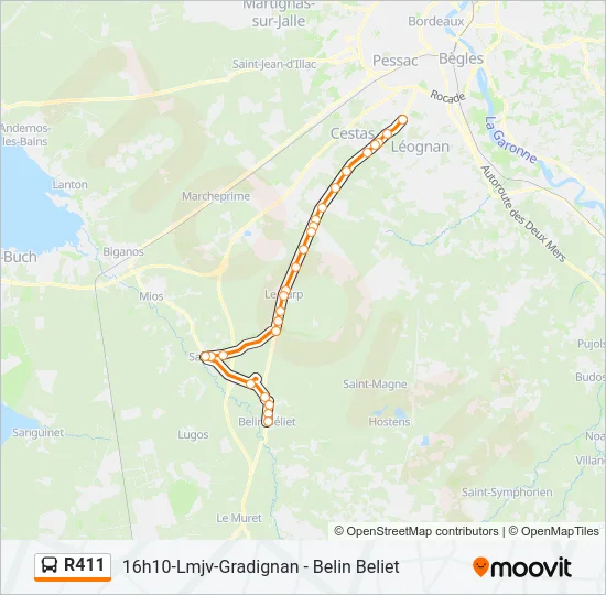 R411 Bus Line Map