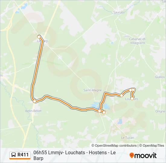 R411 Bus Line Map