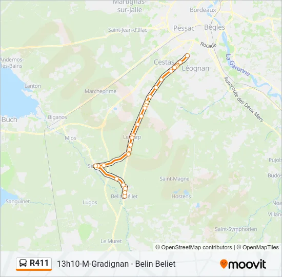 R411 Bus Line Map