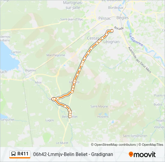 R411 Bus Line Map