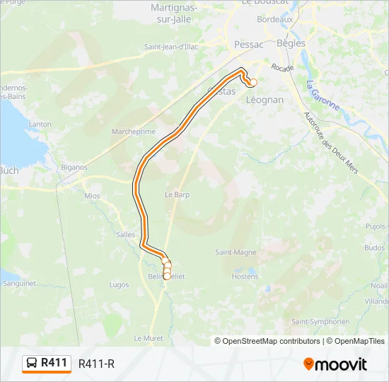 R411 Bus Line Map