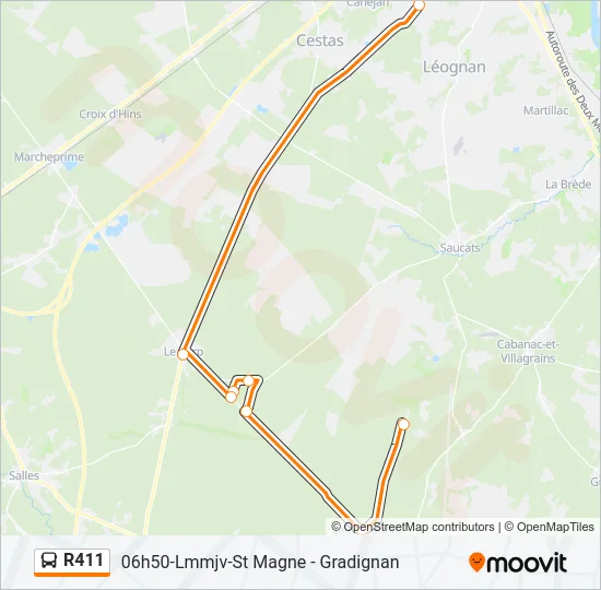 R411 Bus Line Map