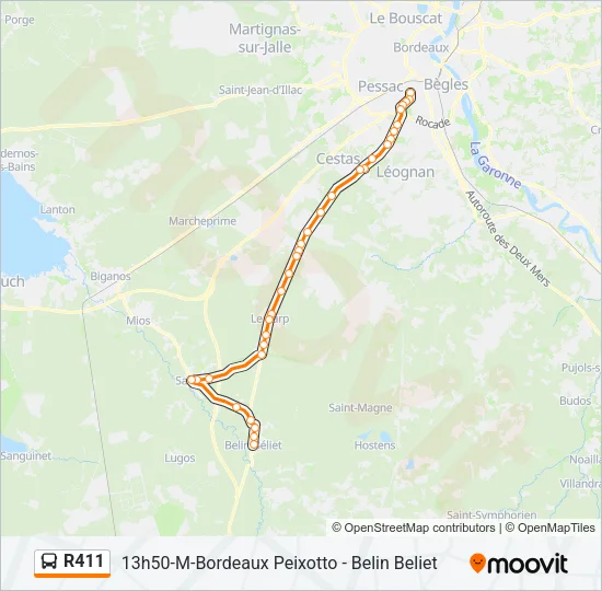R411 Bus Line Map