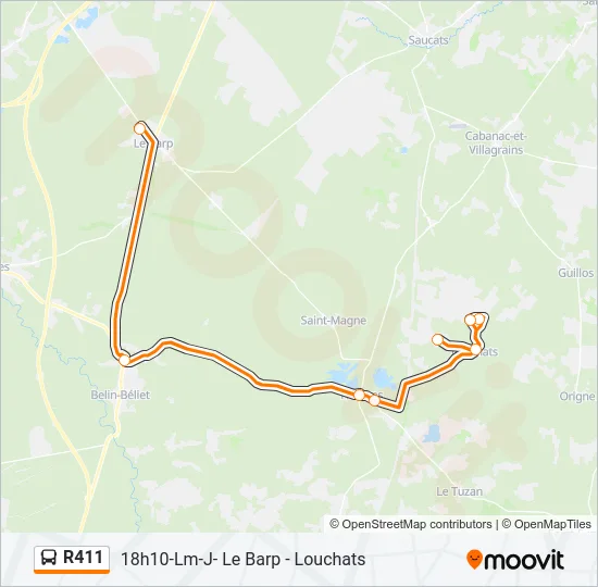 R411 Bus Line Map