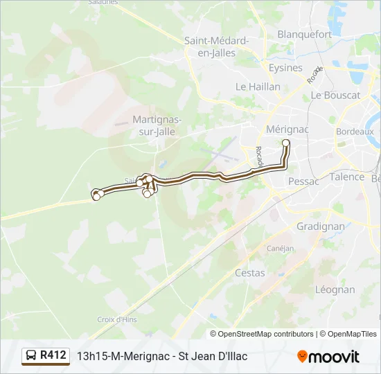 R412 Bus Line Map