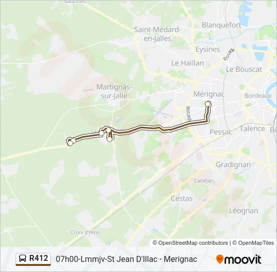 R412 Bus Line Map
