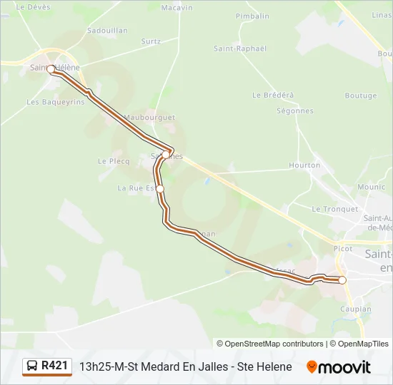 R421 Bus Line Map