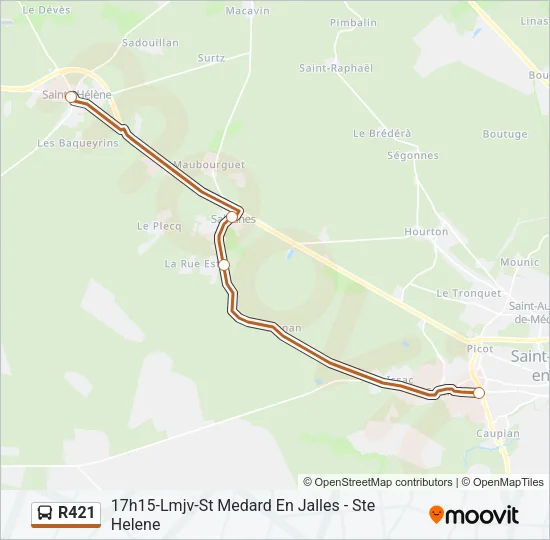 R421 Bus Line Map