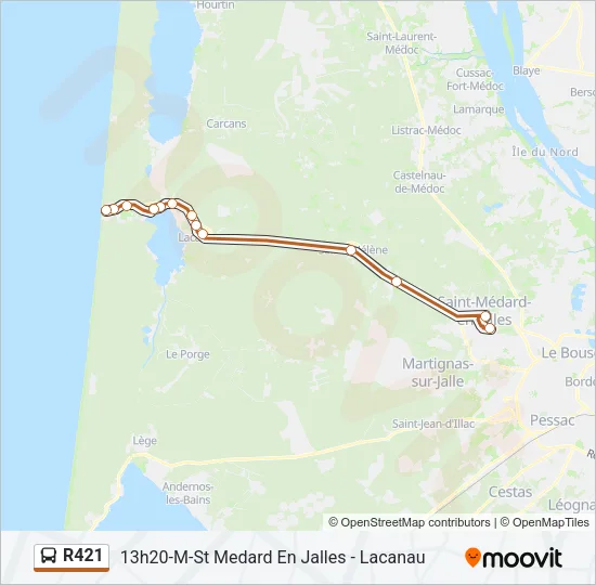 R421 Bus Line Map