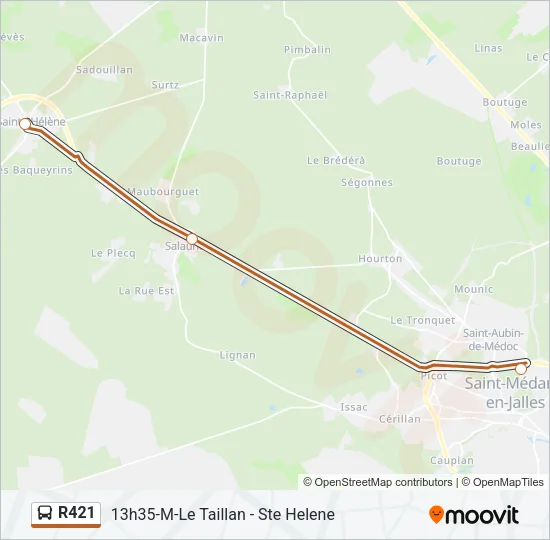 R421 Bus Line Map