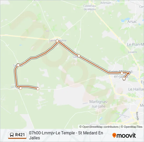 R421 Bus Line Map