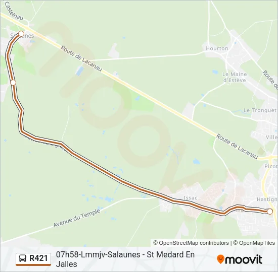 R421 Bus Line Map