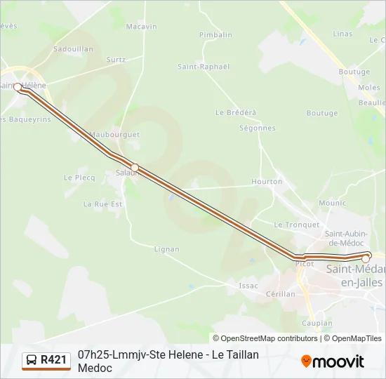 R421 Bus Line Map