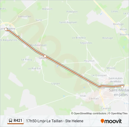 R421 Bus Line Map