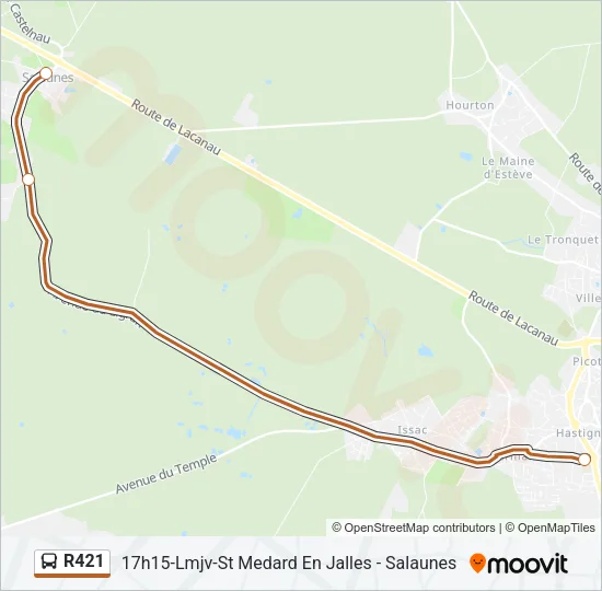 R421 Bus Line Map