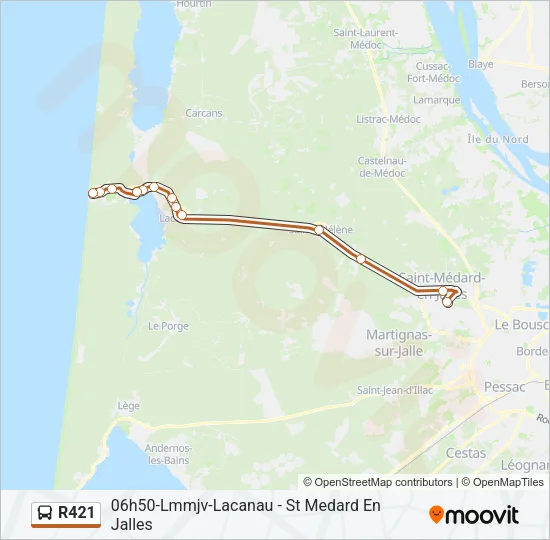 R421 Bus Line Map