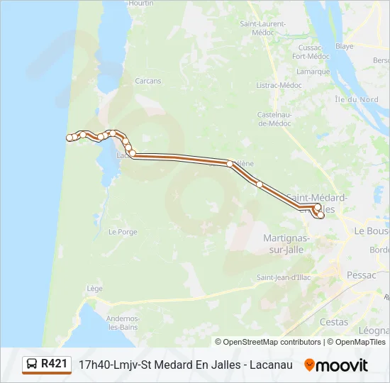 R421 Bus Line Map